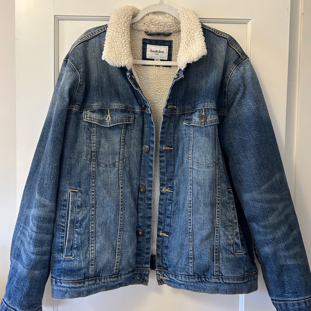Goodfellow & Co Denim Jacket with Cream Sherpa